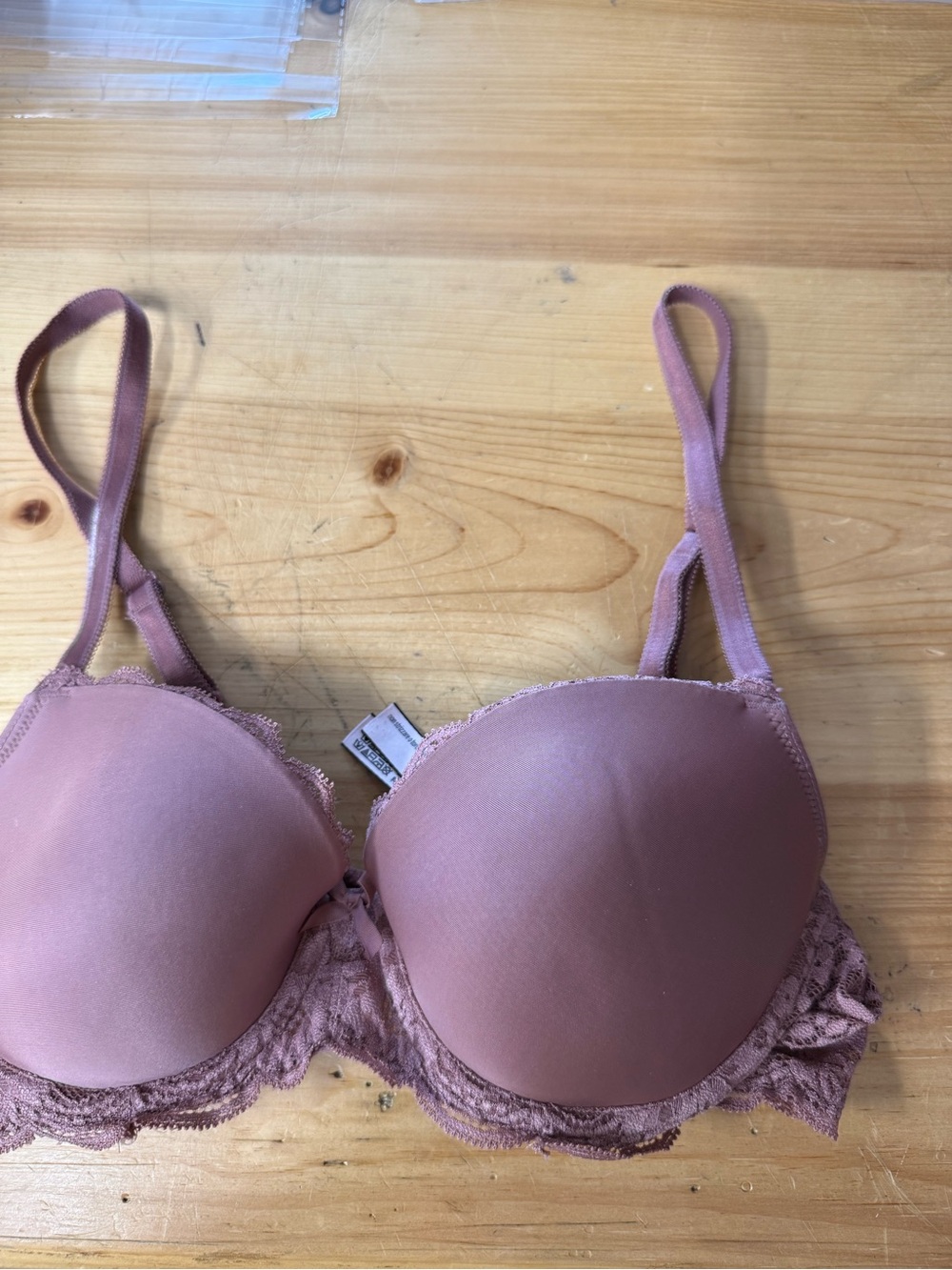 Victorias Secret Dream Angels Lined Demi Bra Lace Mauve 34C - Picture 3 of 5
